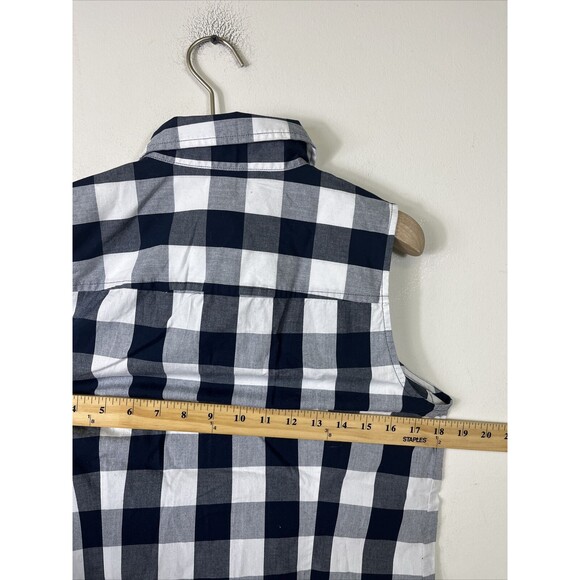 COPY - J. Crew Small Sleeveless Poplin Gingham Shirt Signature Fit AV615 NWT - Picture 6 of 6